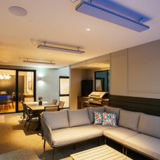 integrated outdoor heating and audio